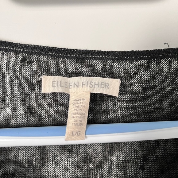 Eileen Fisher black linen tunic length sweater - Picture 3 of 3